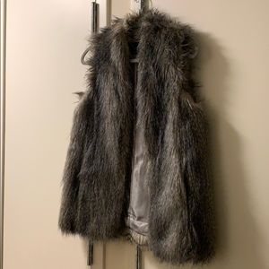 Gray Faux Fur Vest